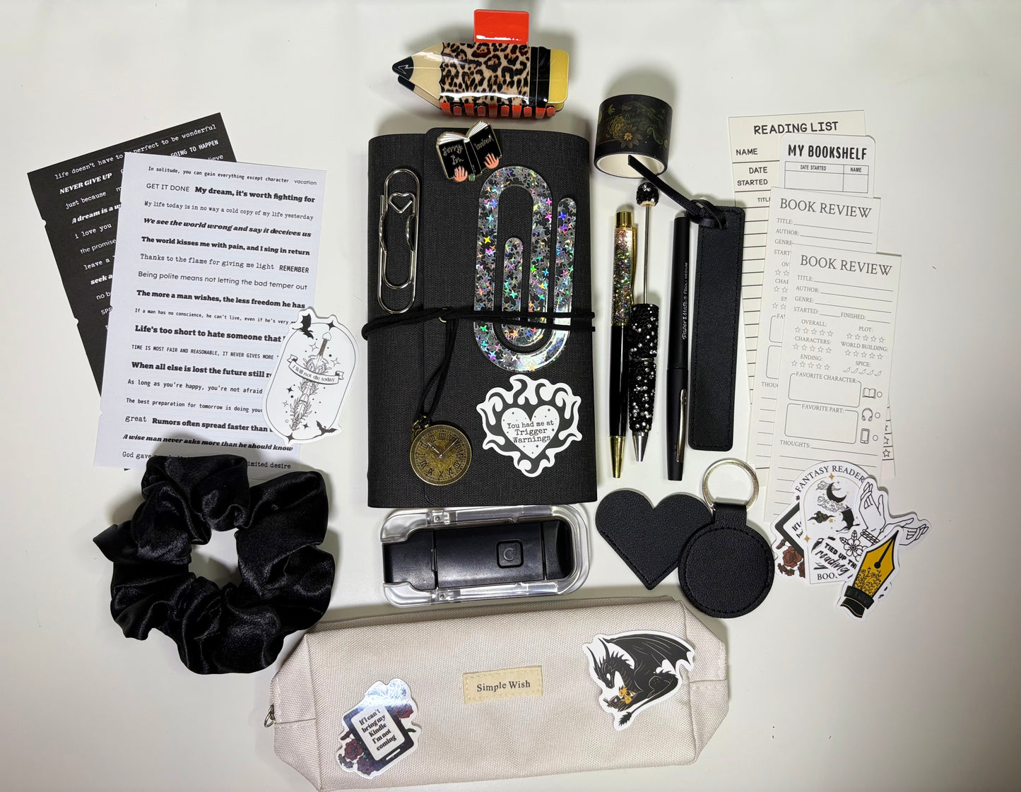 Black Bookish Bundle – Luxe Journal & Stationery Gift Set