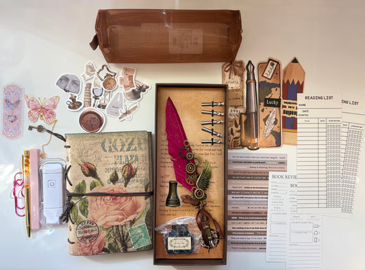 Vintage Feather Writing & Reading Bundle – Bookish Gift Set
