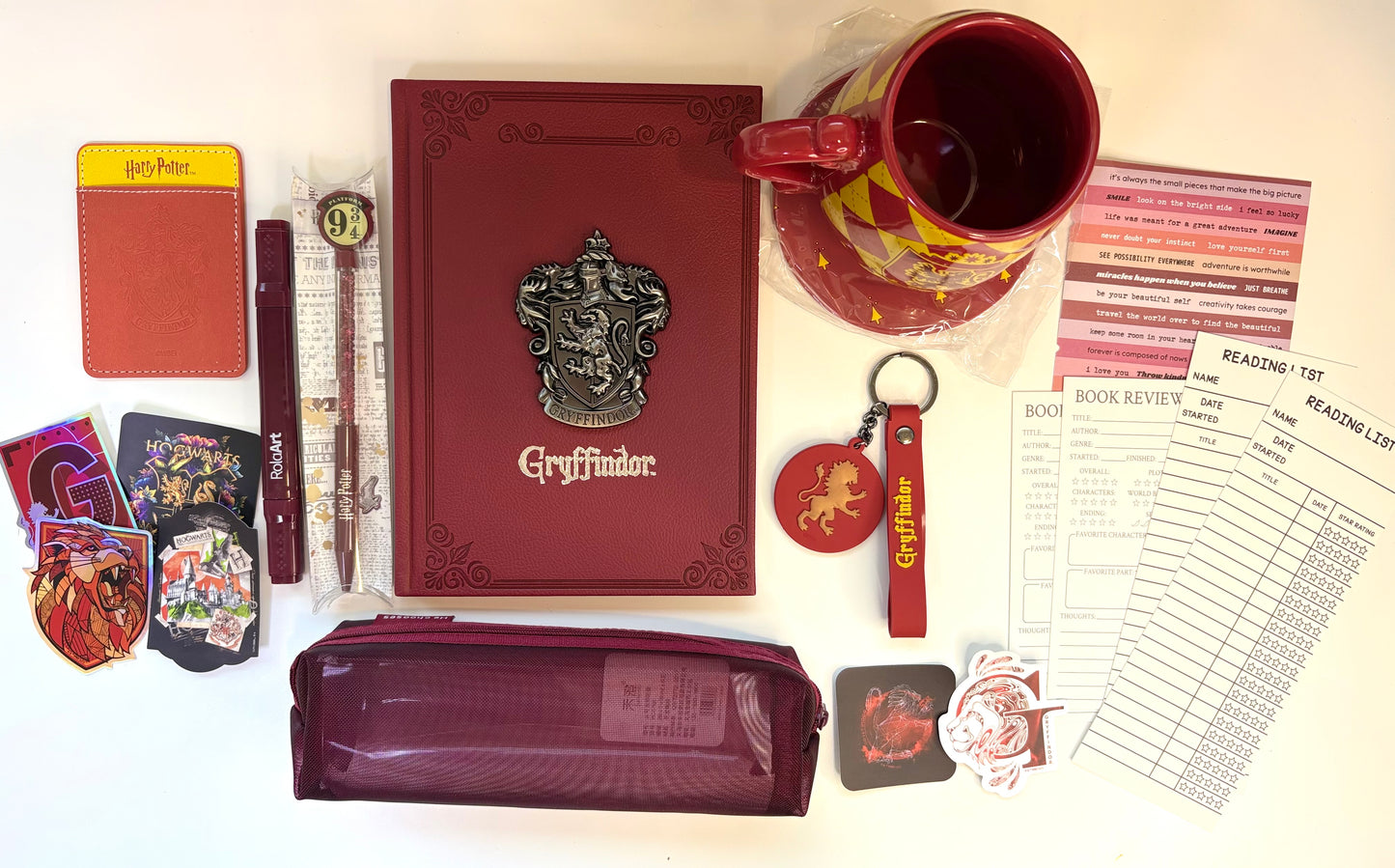 Gryffindor Bookish Gift Bundle – Wizard Journal & Mug Set