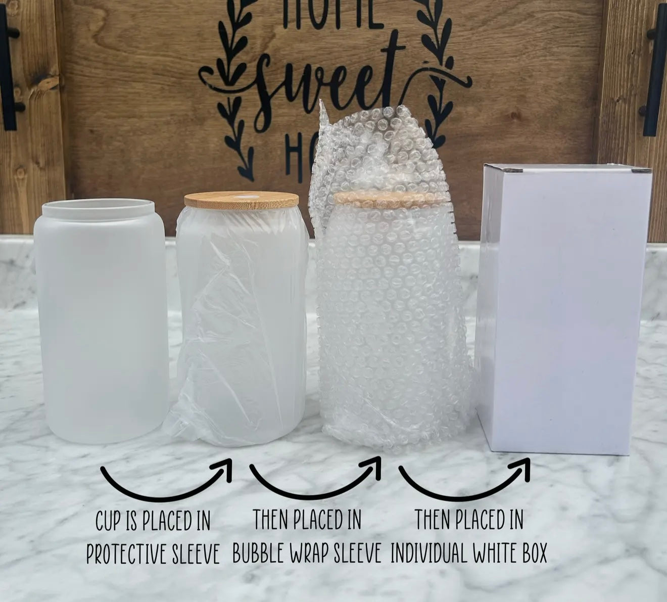 Just One More Chapter Glass Can Cup | Bookish Iced Coffee Glass with Bamboo Lid & Straw | Reader Aesthetic Cup