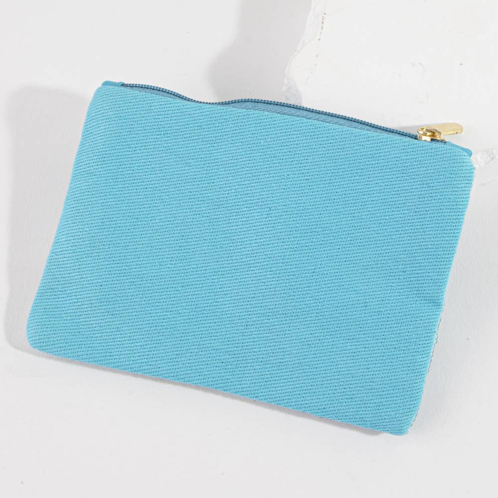 Bee Kind Slogan Beaded Coin Pouch