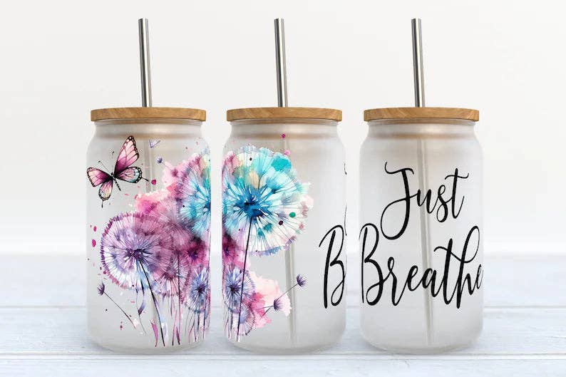 Just Breathe 16oz Libbey Glass Tumbler